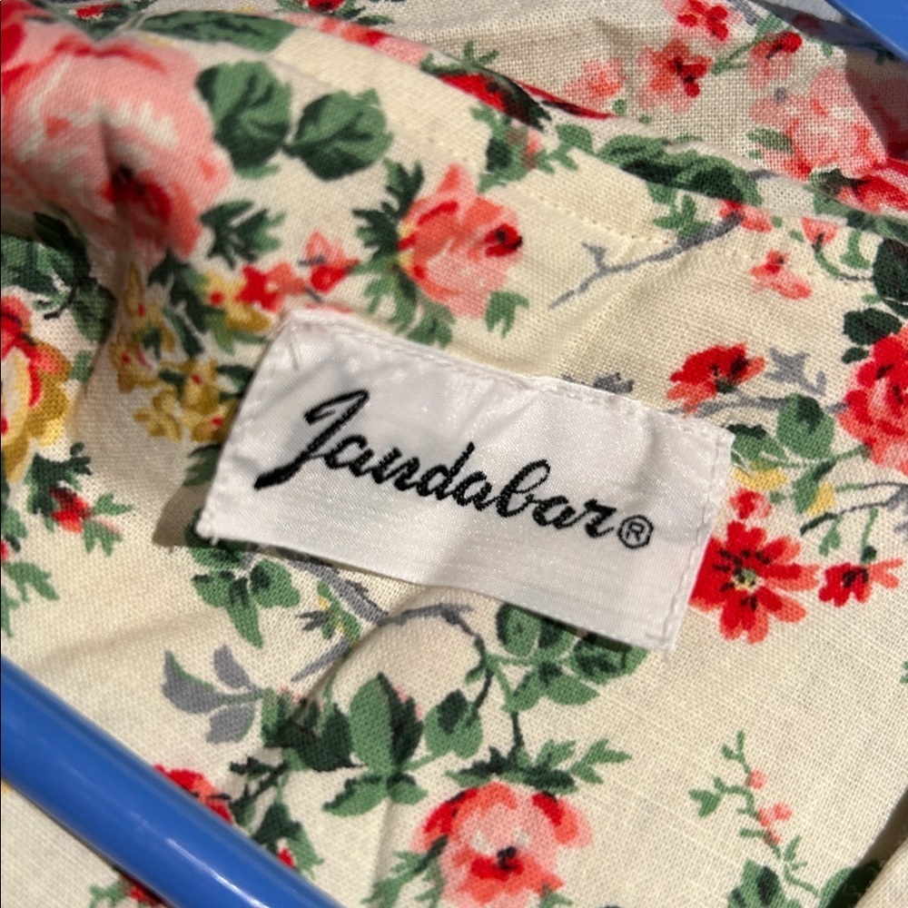 Vintage Jandabar Floral Elegance Midi Hand Made Cotton Autumn 🍂 Dress 4-6 - Picture 10 of 10